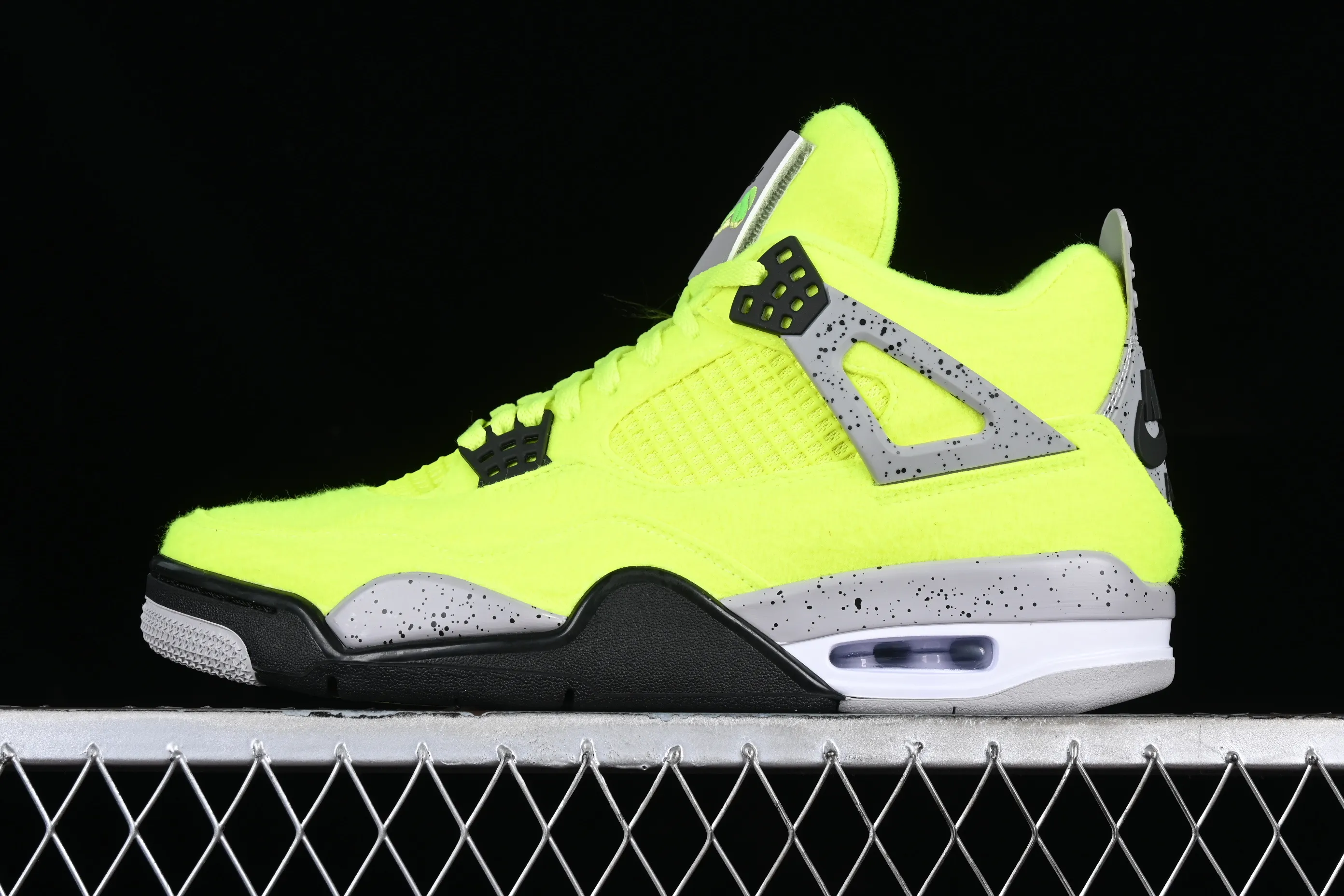 All categories Air Jordan Jordan series basketball shoes Air Jordan 4 Air Jordan 4 Retro "Bred Reimagined" AJ4 Joe 4 fluorescent yellow tennis felt upper DV6773-700